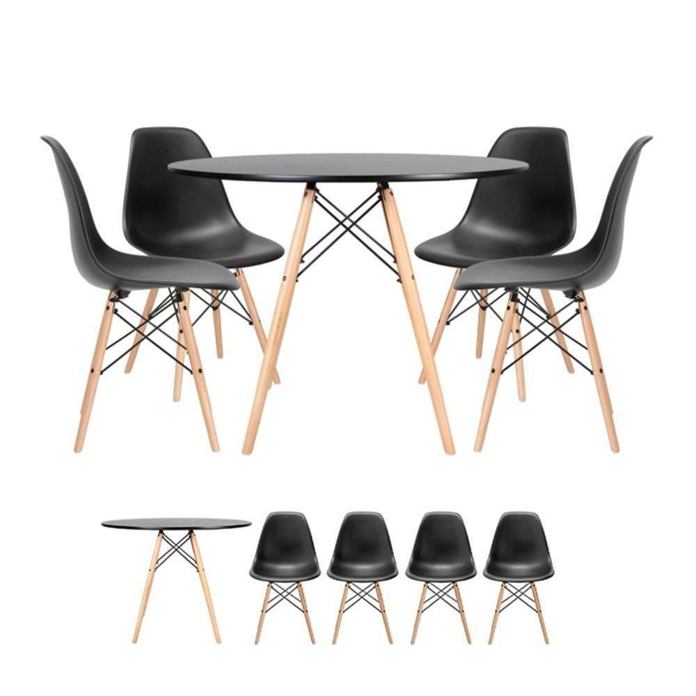 Conjunto de Mesa 100 cm com 4 cadeiras Eames NEW