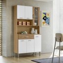 Ver imagem 1 de Armário Cozinha Compacta Golden com 6 Portas e 1 Gaveta em Mdp Freijó/supremo/cp Ripado Freijó - Kit