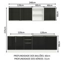 Ver imagem 4 de Armário de Cozinha Completa 240cm Branco/Preto Lux Madesa 05