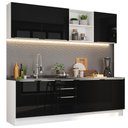 Ver imagem 3 de Armário de Cozinha Completa 240cm Branco/Preto Lux Madesa 05
