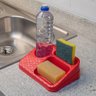 Porta Detergente Suporte Organizador Pia Sabão Esponja Vermelho - 3