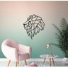 Escultura de Parede de Madeira Adesiva Placa Leão Minimalista 60cm - 1