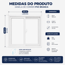 Ver imagem 4 de Janela Correr PVC 100x120x8 Branca 2 Folhas