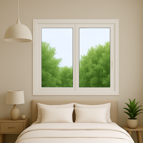 Janela Correr Pvc 100x120x8 Branca 2 Folhas