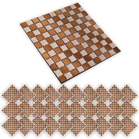 Pastilha De Vidro Kit 30 Uni Autocolante Parede Cozinha Banheiro Decorativa Facil Aplicacao Moderna 
