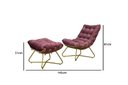 Ver imagem 2 de Poltrona Decorativa Costela com Puff Eva Dourado Mad-bordo