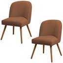 Ver imagem 1 de Kit 02 Cadeiras de Jantar Cléo Pés Palito Linho Terracota - Nexta Casa