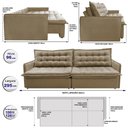 Ver imagem 3 de Sofá Sem Caixa Retrátil Reclinável 2,95m Cama inBox Versátil com Pillow Top e Molas Velusoft