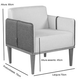 Poltrona Duali em Linho Agarb Decor:linho Bege - 2