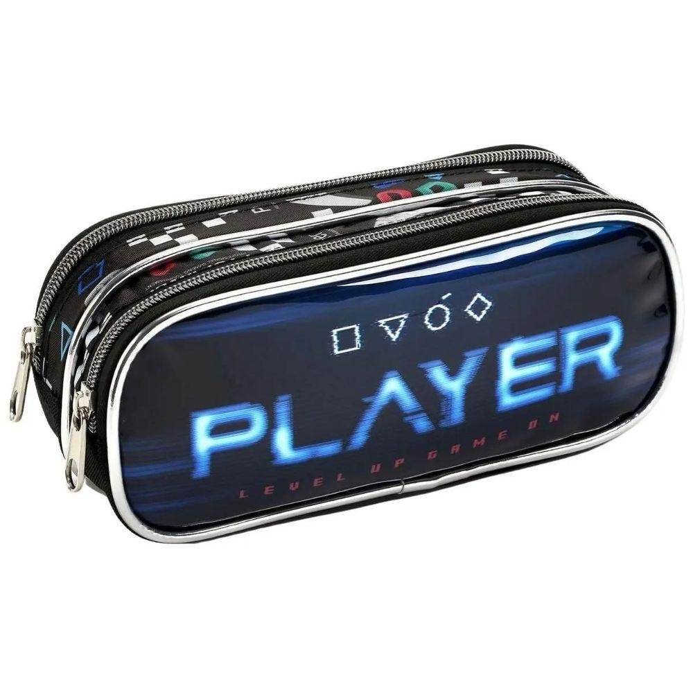 Kit Mochila Rodinha Lancheira Estojo Vídeo Game Play Pro Player Seanite - 3