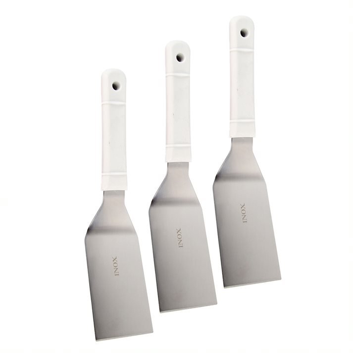 Kit 3 Espátula Curva para Chapeiro Chapa Hambúrguer Lanche Restaurante Lanchonete Profissional