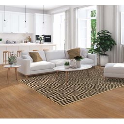 Tapete Sala Moderno Geometrico Tabuleiro 150X200 Cm Bege 72 - 5
