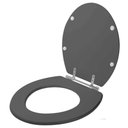 Ver imagem 2 de Assento Sanitario Poliéster Convencional Oval Cinza Vip para Vaso Deca