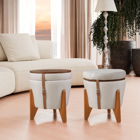 Puff Multifuncional com Baú e Tampo Rígido – Ideal para Salas e Quartos Compactos