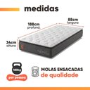 Ver imagem 4 de Cama Box Baú Solteiro Molas Ensacadas Pillow Super Monaco 88x188x75cm Probel - Suporta até 180kg