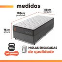Ver imagem 3 de Cama Box Baú Solteiro Molas Ensacadas Pillow Super Monaco 88x188x75cm Probel - Suporta até 180kg