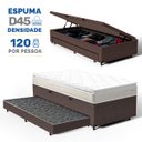 Ver imagem 2 de Cama Box Baú com Colchão de Espuma D45 Pillow Top Ortopédico Domo + Auxiliar Solteiro 88cm