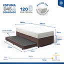 Ver imagem 4 de Cama Box Baú com Colchão de Espuma D45 Pillow Top Ortopédico Domo + Auxiliar Solteiro 88cm