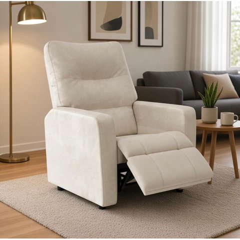 Poltrona do Papai Reclínavel Matrix Suede - Élpis Móveis - Bege