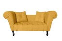 Ver imagem 1 de Recamier Decorativo Divã Dubai Couro Amarelo Pés Madeira Ms Decor