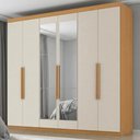 Ver imagem 2 de Guarda Roupa Casal 6 Portas com Espelho Eviden 230 cm Zanz Cinamomo Areia