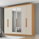 Ver imagem 5 de Guarda Roupa Casal 6 Portas com Espelho Eviden 230 cm Zanz Cinamomo Areia
