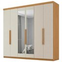 Ver imagem 1 de Guarda Roupa Casal 6 Portas com Espelho Eviden 230 cm Zanz Cinamomo Areia