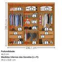Ver imagem 3 de Guarda Roupa Casal 6 Portas com Espelho Eviden 230 cm Zanz Cinamomo Areia