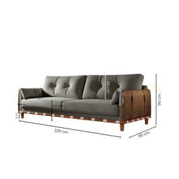 Sofá Living 220cm Las Vegas Zara Estofados - 3