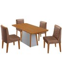 Ver imagem 2 de Mesa de Jantar Diane 120cm Tampo MDF Lam 4 Cade Eloise Moderna Tork Naturale Off White
