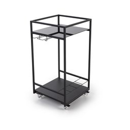 Carrinho para Bar, Piscina e Jardim Compacto Preto - Linha Frame - 1