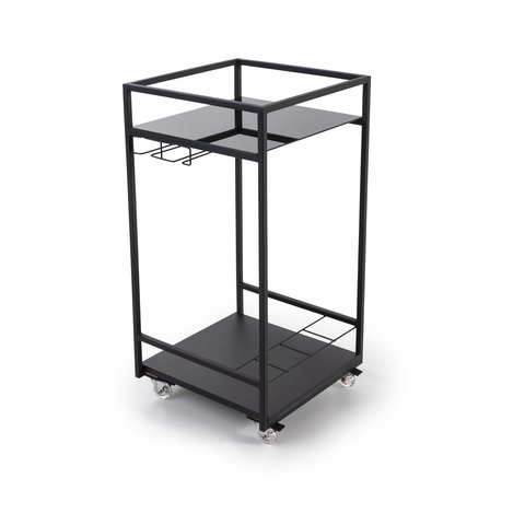 Carrinho para Bar, Piscina e Jardim Compacto Preto - Linha Frame