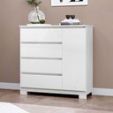 Ver imagem 1 de Cômoda Vega 1 Porta 4 Gavetas Branco Neve - Mx Móveis