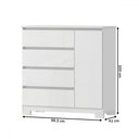 Ver imagem 4 de Cômoda Vega 1 Porta 4 Gavetas Branco Neve - Mx Móveis