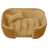 Cama para Cachorro Pet Sofá Gato Pé Palito Caminha Confortável com Almofada Veludo Mostarda - 2