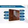 Guarda Roupa Casal 3 Portas de Correr e 9 Gavetas C/ Espelho Turin Avelã - Bianchi - 3