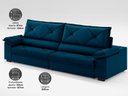 Ver imagem 5 de Sofá com Carregador Usb e Molas no Assento Retrátil Reclinável Nice 2,50m Velosuede - Netsofas