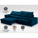 Ver imagem 3 de Sofá com Carregador Usb e Molas no Assento Retrátil Reclinável Nice 2,50m Velosuede - Netsofas