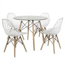 Ver imagem 2 de Kit Mesa Eames Vidro 90cm + 4 Cadeiras Kaila Dsw Seat&Co