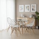 Ver imagem 1 de Kit Mesa Eames Vidro 90cm + 4 Cadeiras Kaila Dsw Seat&Co