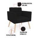 Ver imagem 6 de Kit 1 Sofá Namoradeira e 2 Poltronas Elisa Linho Preto A79 Pés Palito Natural - D’Rossi
