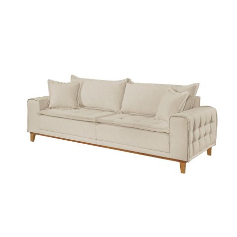 Sofá Orfeu 2,00m Linho Bege Claro