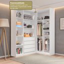 Ver imagem 4 de Guarda-Roupa Closet Modulado de Canto L sem Portas 4 Gavetas 4 Prateleiras Versatille Yescasa