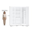 Ver imagem 3 de Guarda-Roupa Closet Modulado de Canto L sem Portas 4 Gavetas 4 Prateleiras Versatille Yescasa
