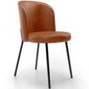 Ver imagem 1 de Cadeira para Sala de Jantar Cozinha Estofada Gavi L02 Couríssimo Camel - Lyam Decor