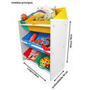 Ver imagem 5 de Organizador de Brinquedos Infantil Médio Montessoriano Multicolor