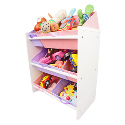 Organizador de Brinquedos Infantil Médio Montessoriano Rosa e Lilás - 5