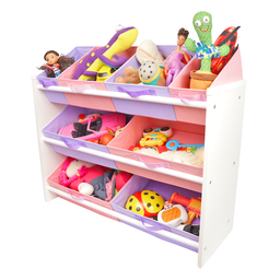 Organizador de Brinquedos Infantil Organibox Feminino Cor: Rosa e Lilas - 3