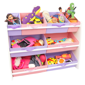 Organizador de Brinquedos Infantil Organibox Feminino Cor: Rosa e Lilas