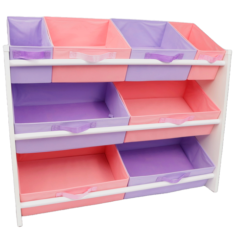 Organizador de Brinquedos Infantil Organibox Feminino Cor: Rosa e Lilas